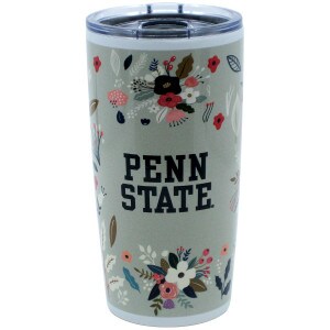 20oz tumbler with floral illustrations and Penn State